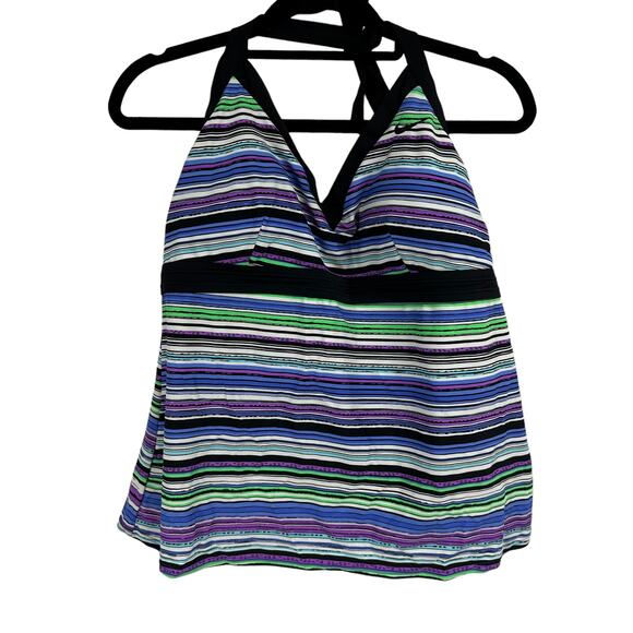 Nike Women's Striped Halter‎ Top size 16 V-Neck - Picture 1 of 8